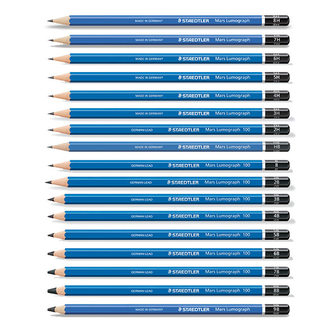 Crayon à papier Staedtler Lumograph 100 Crayon 9H mine très sèche tracé
